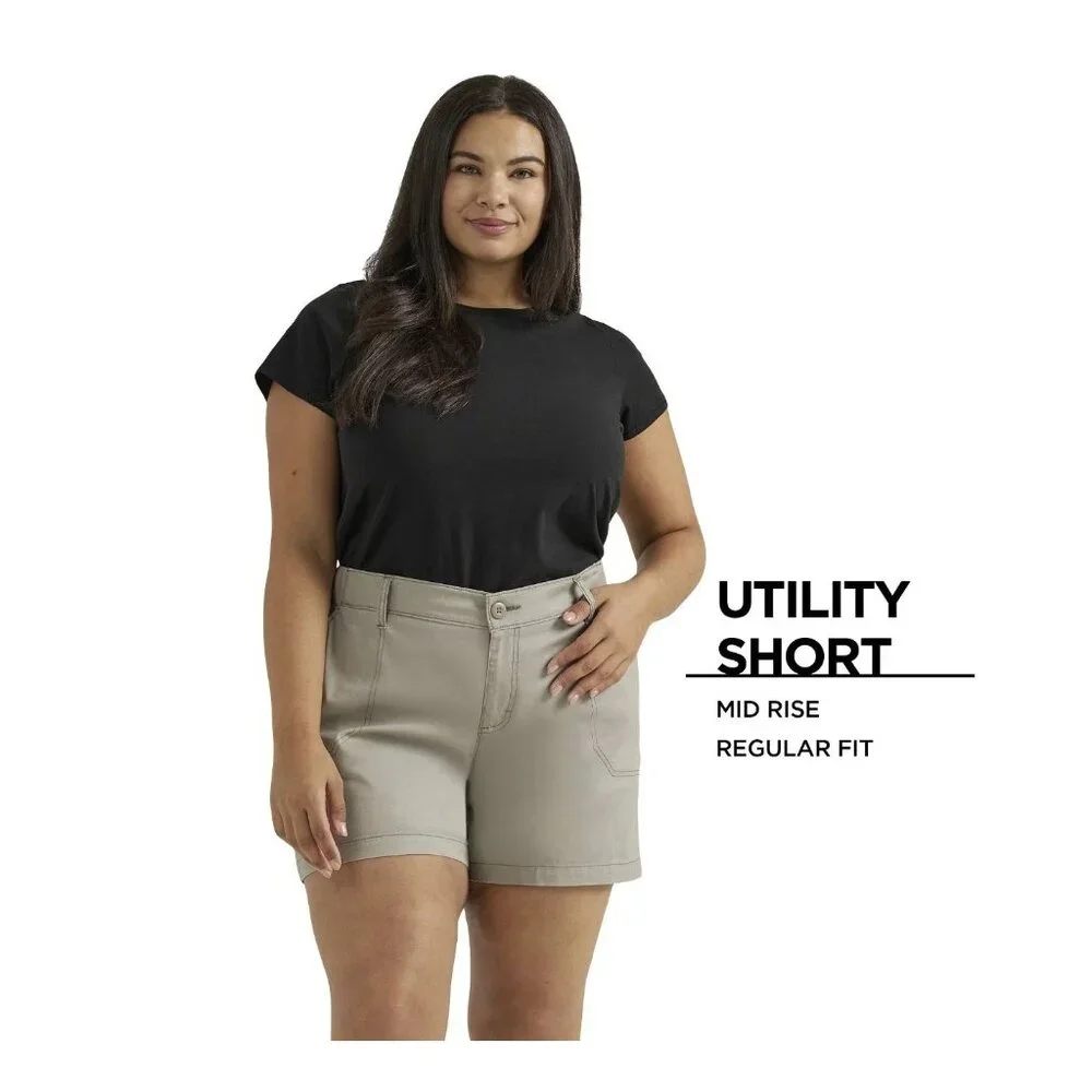 COPY - COPY - Lee Women’s Plus Utility Shorts 18W (1X) Mid Rise Stretch Pockets… - Picture 8 of 8